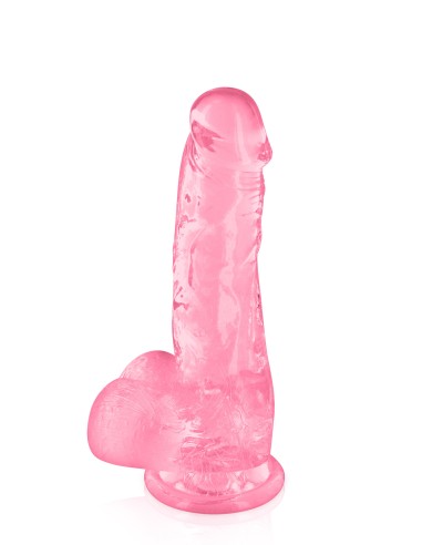 Roze jelly-dildo met zuignap maat M 17,5 cm - CC570130