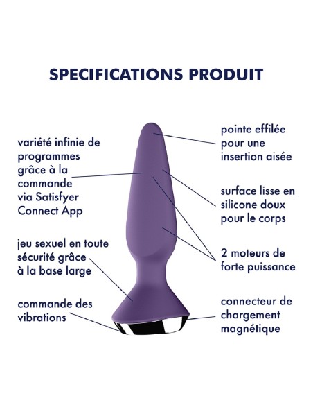 Satisfyer ilicious 1 plug anal vibrador conectado USB morado - CC597221