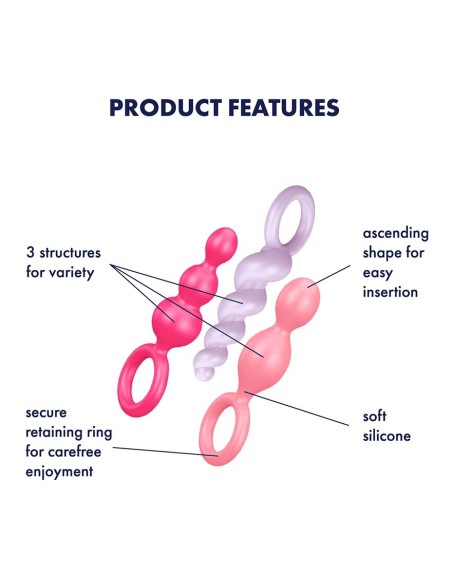 Box of 3 satisfyer color plugs Booty Call - CC597160