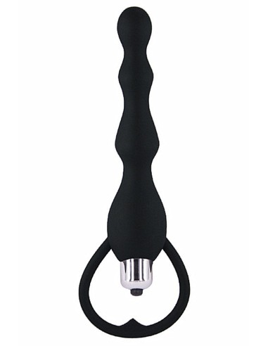 Vibrating black anal beads - CR-AOP057BLK