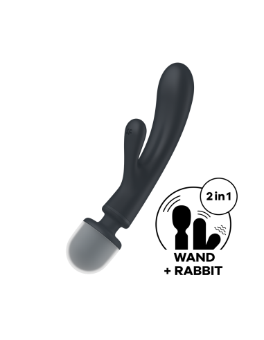 2 in 1 Rabbit en wandvibrator zwart USB Triple Lover Satisfyer - CC597825