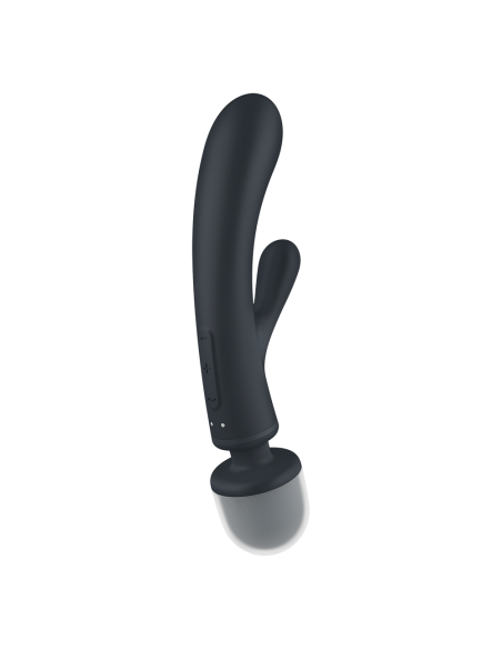 Vibrador 2 en 1 Conejo y varita negro USB Triple Lover Satisfyer - CC597825