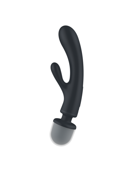 Vibrador 2 en 1 Conejo y varita negro USB Triple Lover Satisfyer - CC597825