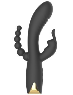Vibromasseur triple stimulation très puissant noir USB - WS-NV062BLK