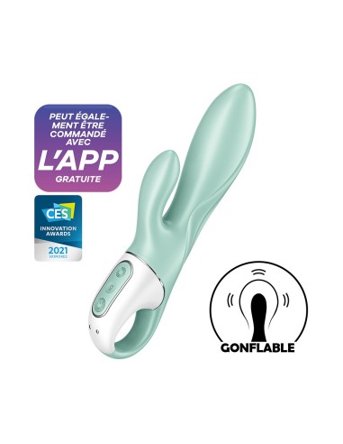 Aangesloten opblaasbare konijnenvibrator, USB Luchtpomp Bunny 5 Satisfyer - CC597801