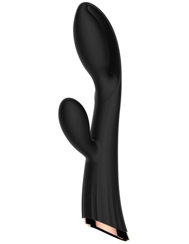 Vibrador negro con estimulador de clítoris LRIS USB - LRISBLACK