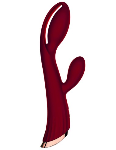 Red vibrator with LRIS USB clitoris stimulator - LRISRED