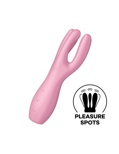 Threesome 3 Satisfyer Vibrador Punto G Rosa con Estimulador de Clítoris USB - CC597778