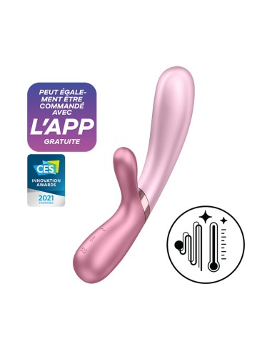 Hot Lover Satisfyer USB-aangesloten verwarmde roze konijnenvibrator - CC597747