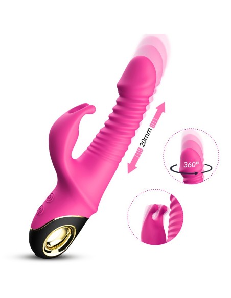 Pink Rabbit Heen en weer vibrator met rotatie - USK-V09PNK