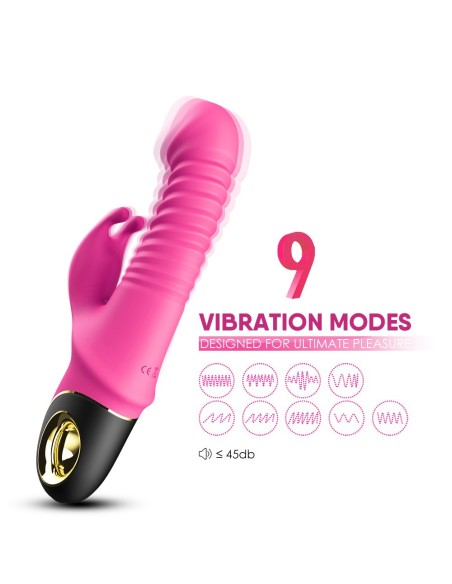 Pink Rabbit Heen en weer vibrator met rotatie - USK-V09PNK