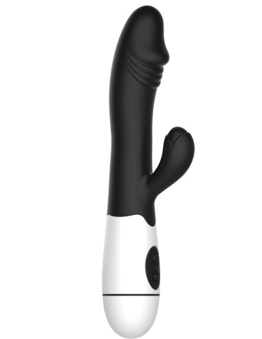 Vibrador conejo negro con glande 30 programas - CR-VA001BLK