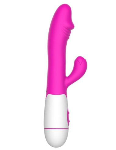 Roze konijnenvibrator met eikel 30 programma's - CR-VA001PNK