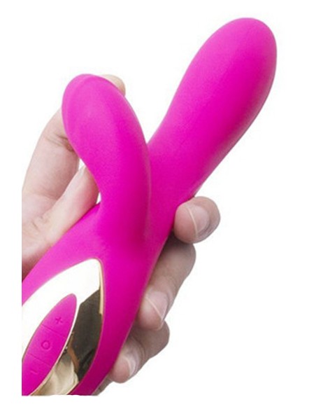 Roze lug Rabbit vibrator met 10 USB programma's - CR-CAV018