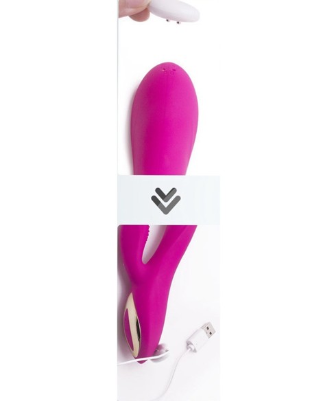 Roze lug Rabbit vibrator met 10 USB programma's - CR-CAV018
