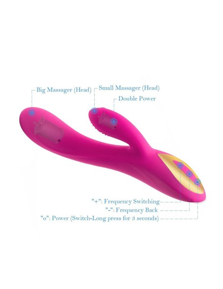 Roze lug Rabbit vibrator met 10 USB programma's - CR-CAV018