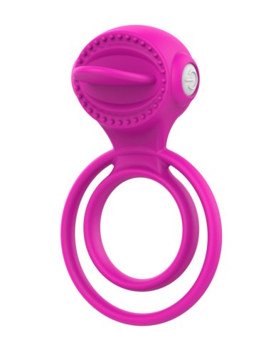 Anillo vibrador 2 anillos 1 modo de vibración muy elástico rosa - COR-043FUS