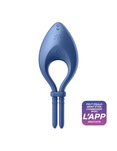 Cockring vibrant connecté USB bleu Bullseye Satisfyer - CC597798