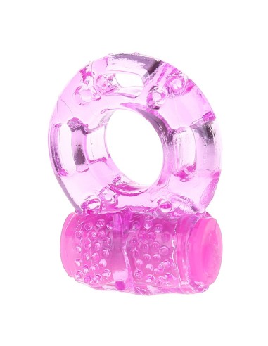 Anillo vibrador elástico rosa para el pene - COR-001PNK