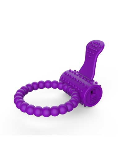 Purple vibrating silicone ring with picot tongue - COR-018PUR