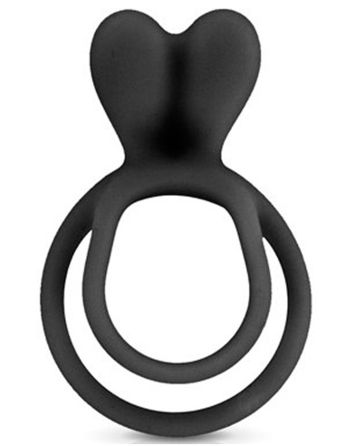 Cockring doble negro con estimulador de clítoris - CC5710050010