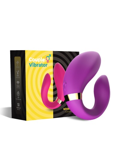 Purple U-shaped vibrator for couples with dual motors - USK-GZ02PUR