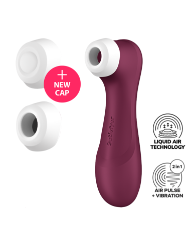 Clitoris stimulator 2 tips with Liquid Air Pro 2 Generation 3 technology red USB Satisfyer - CC597814