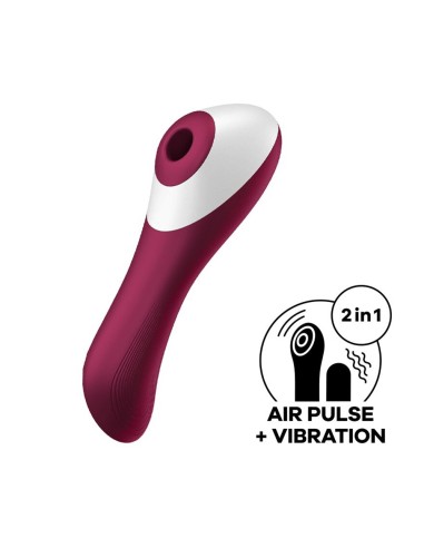 2 in 1 Red USB Dual Crush Satisfyer Vibrator and Clitoris Stimulator - CC597786