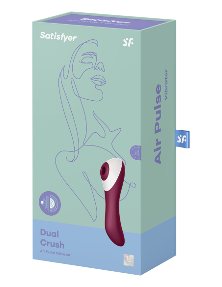 Vibrador y Estimulador de Clítoris 2 en 1 Rojo USB Dual Crush Satisfyer - CC597786