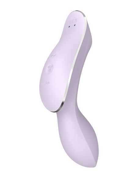 2 in 1 Purple Curvy Trinity 2 Satisfyer USB Vibrator and Clitoris Stimulator - CC597788