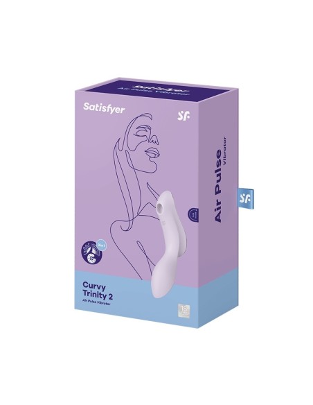 2 in 1 Purple Curvy Trinity 2 Satisfyer USB Vibrator and Clitoris Stimulator - CC597788