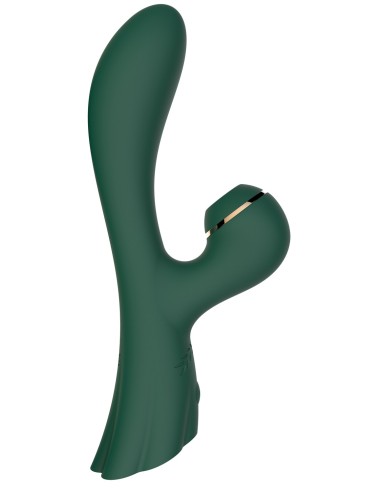 Vibromasseur double stimulation point G et clitoris par vibrations membrane vert USB - FAIRYGREEN