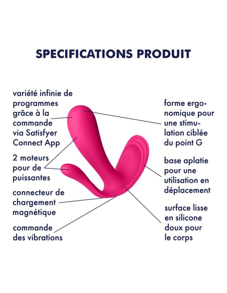 3 in 1 Vibrators and pink clitoral stimulator connected Top Secret Satisfyer - CC597755