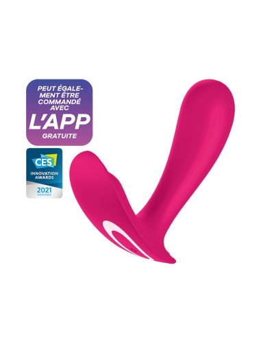 2 in 1 vibrator en roze clitorisstimulator verbonden Top Secret Satisfyer - CC597753