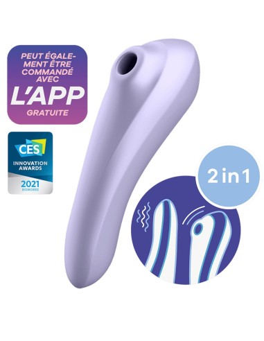 Satisfyer Dual Pleasure Connected Vibrador y Estimulador de Clítoris Morado - CC5972590201