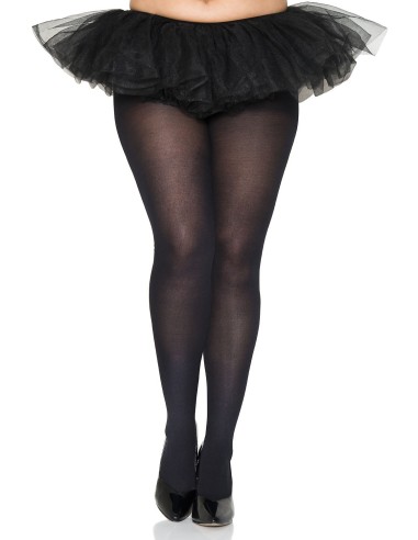 Large size fancy black opaque tights - MH747XBLK