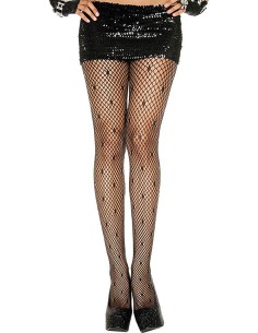 Zwarte mini diamantvormige fijne visnetpanty - MH5043BLK