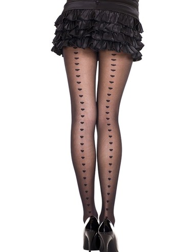 Fancy tights with heart lines - MH7279BLK