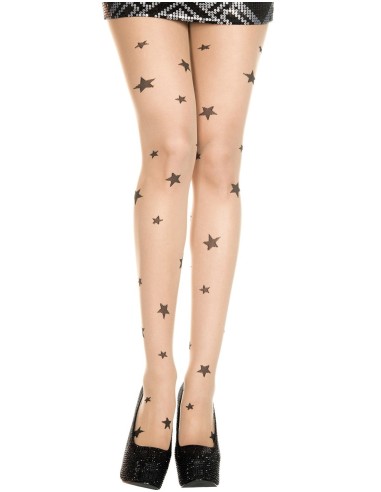 Medias sexy nude con estrellas negras - MH7097NUB