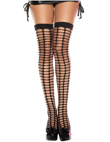 Black mesh style stockings - MH4442BLK