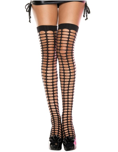 Black mesh style stockings - MH4442BLK