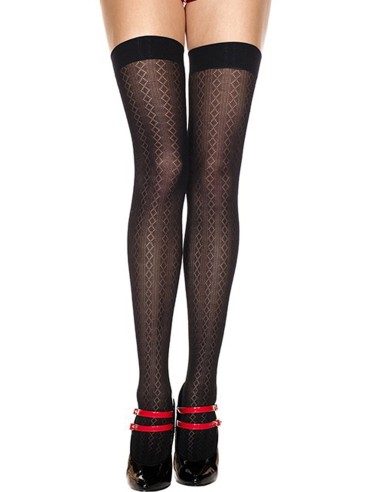 Sexy black stockings with geometric patterns - MH4206BLK