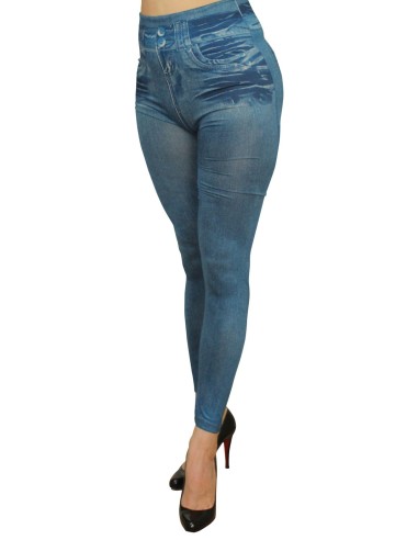 Blue worn denim effect leggings - FD1014