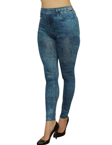 Legging bleu effet jean délavé - FD1016