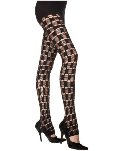 Sexy zwarte mesh-legging met patroon - MH35245BLK