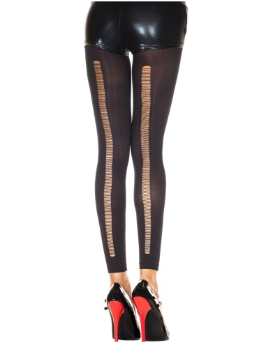 Black fashionable and fine leggings with openwork on the back - MH35241BLK