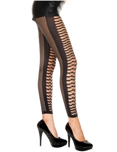 Sexy black strappy leggings - MH35002BLK