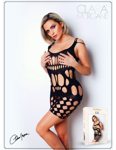 Black fishnet bodycon dress - Le Numéro 4 - Dress Collection - CM97004