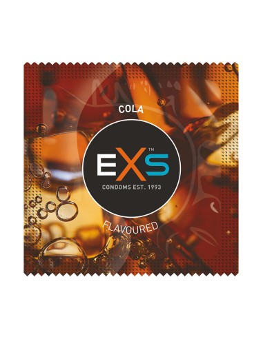 Preservativos x2 lubricados en látex sabor cola 54mm - EXS400COLA