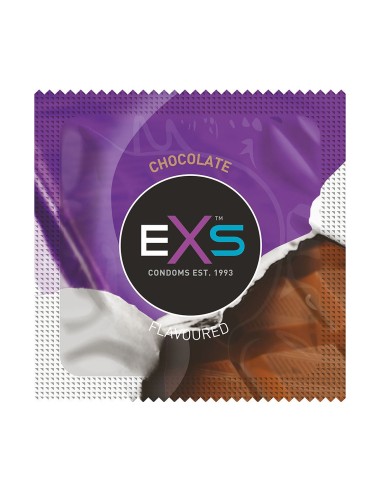 Condoms x2 lubricated in chocolate flavor latex 54mm - EXS400CHOCO